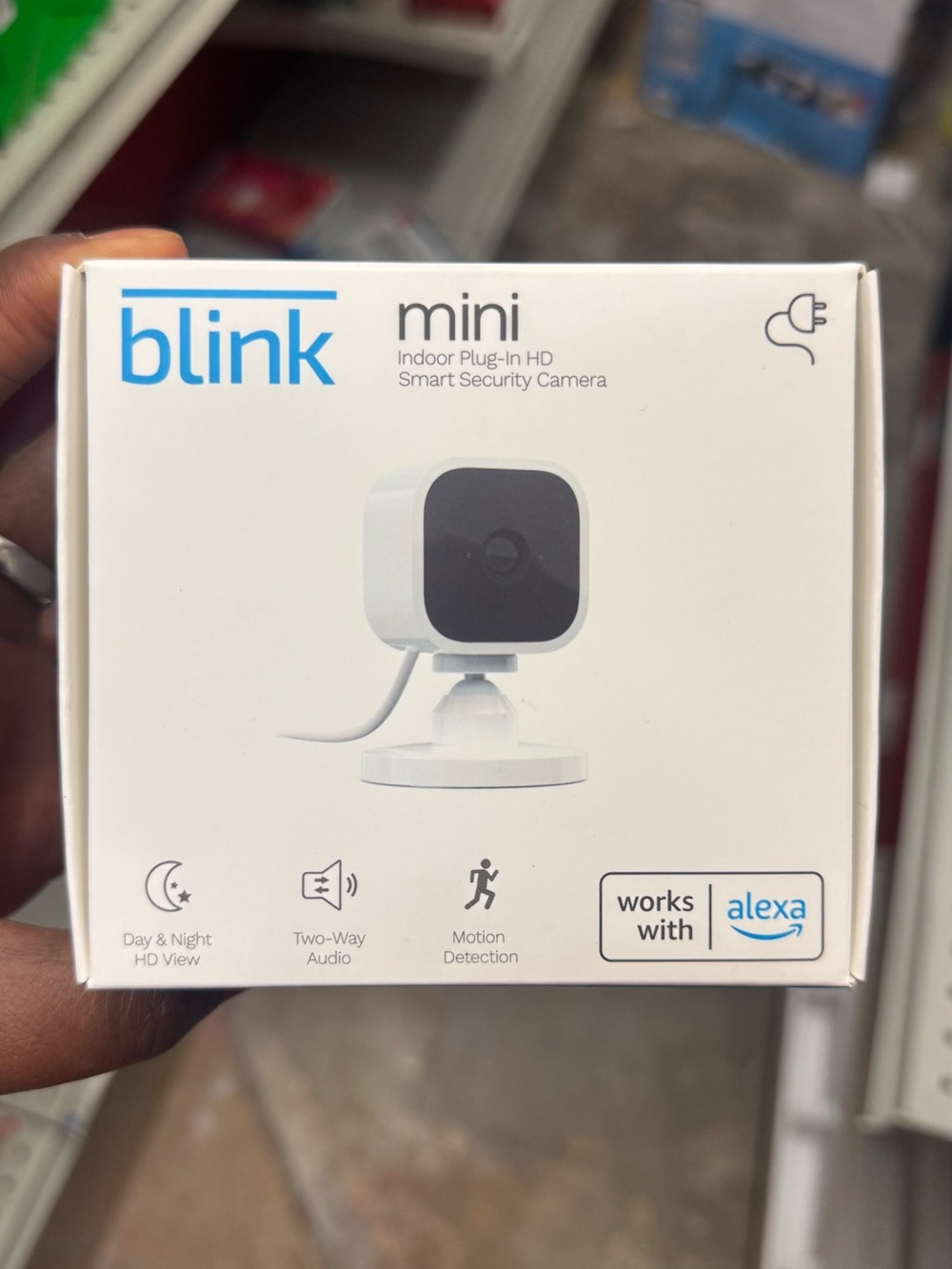 Blink Mini Indoor Plug-In HD Smart Security Camera - White